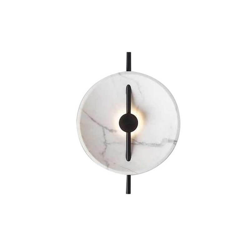 LumiSphere - elegante runde LED-væglampe af harpiks og marmor