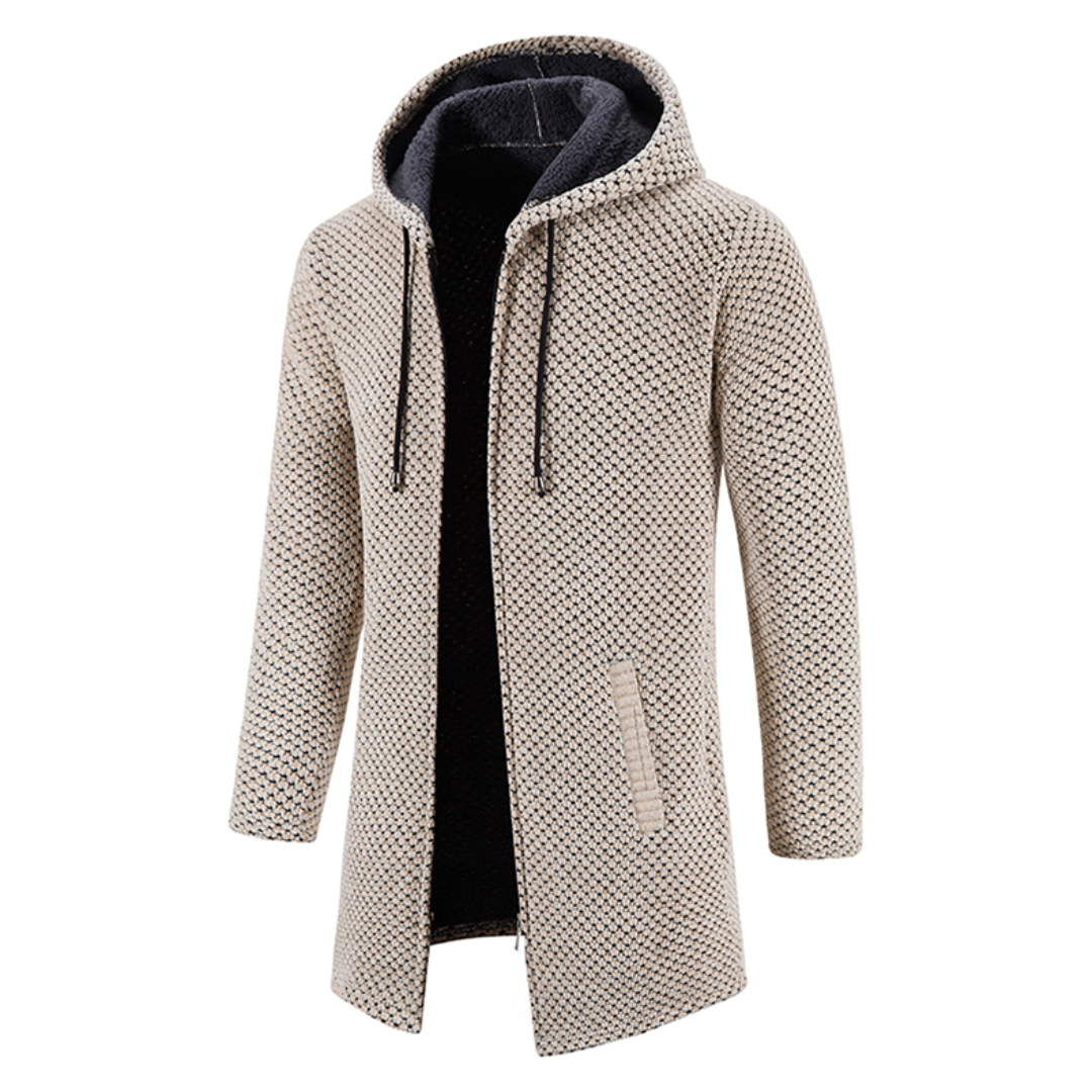 Stylische lange Strickjacke mit Kapuze für Männer - Pablo