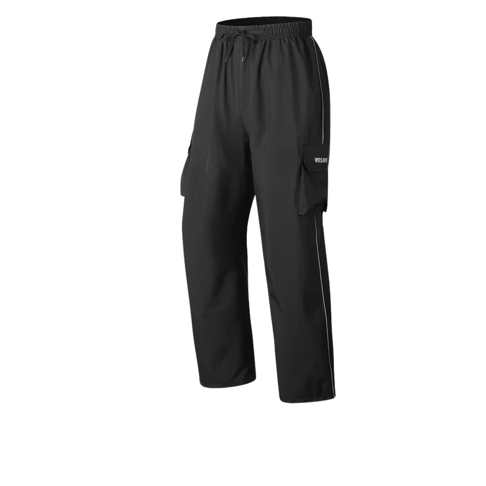 Wasserdichter Herren Motorrad Regenmantel mit Reflektoren, Schwarz/Grün, S-XXXL