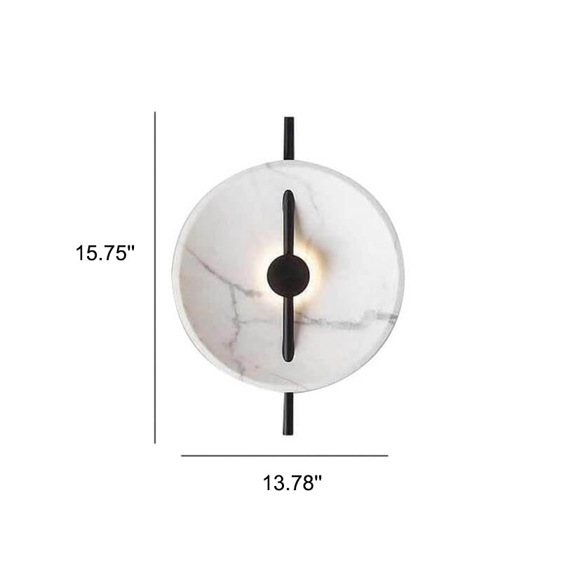 LumiSphere - elegante runde LED-væglampe af harpiks og marmor