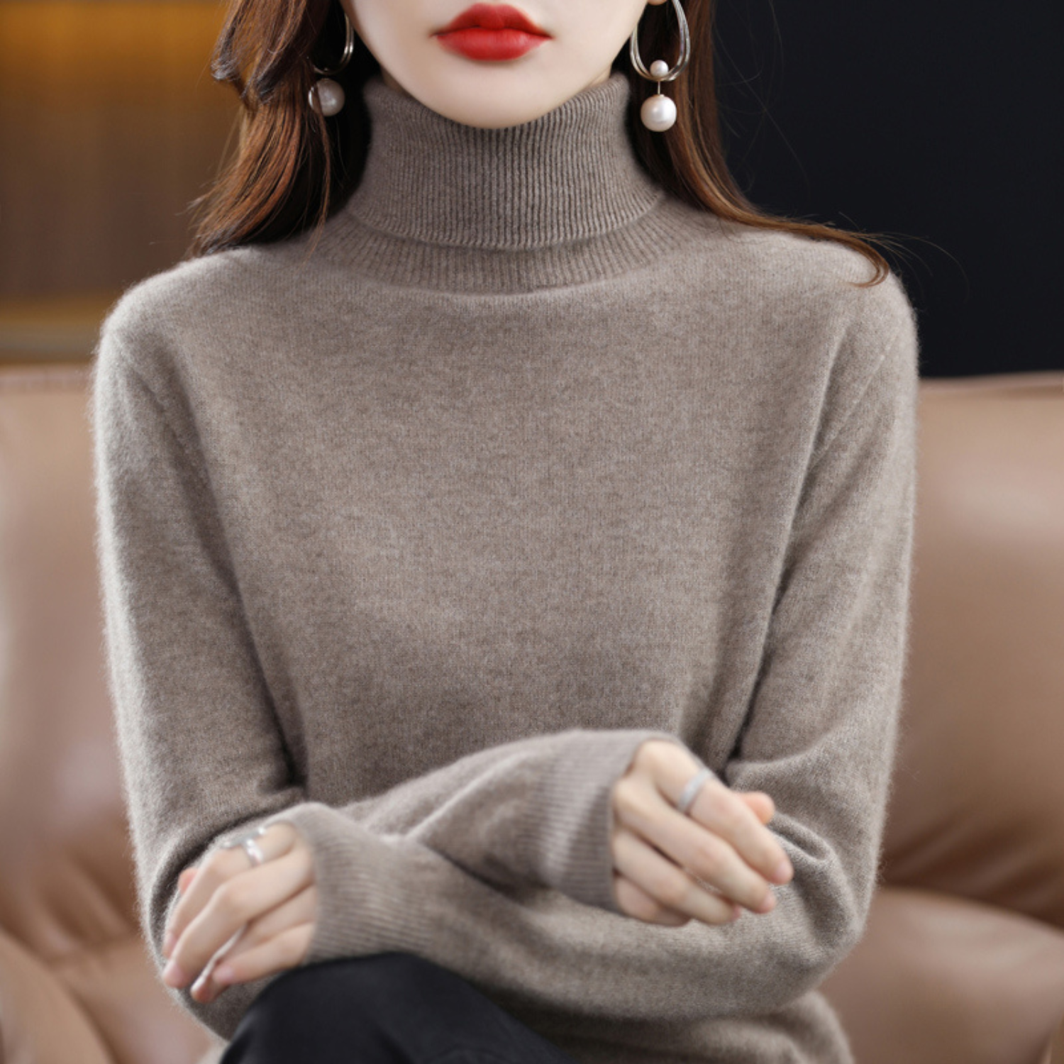 Elena Kaschmir rullekravepullover – luksuriøs, varm & stilfuld