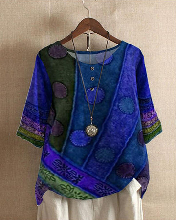 Gretta - Vintage-Oberteil mit Boho-Druck