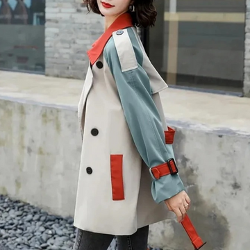 Caren Coat | Colourblock Trenchcoat für Damen für Stil und Komfort