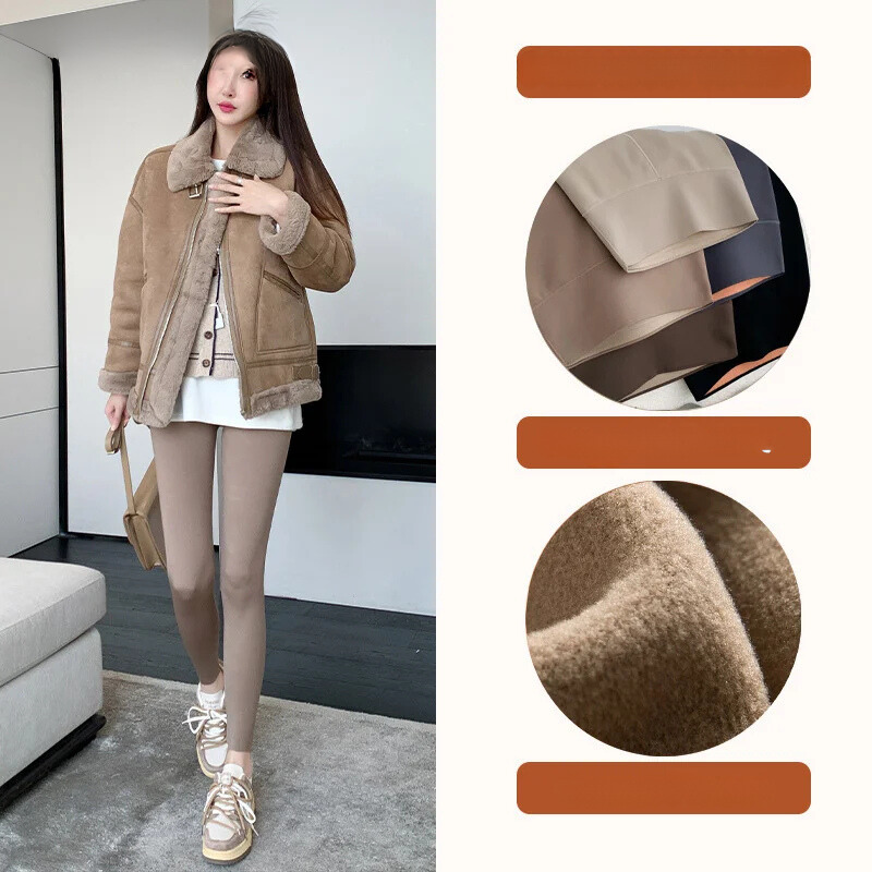 FleeceFit - Leichte Fleece-Leggings für Frauen mit hohem Bund