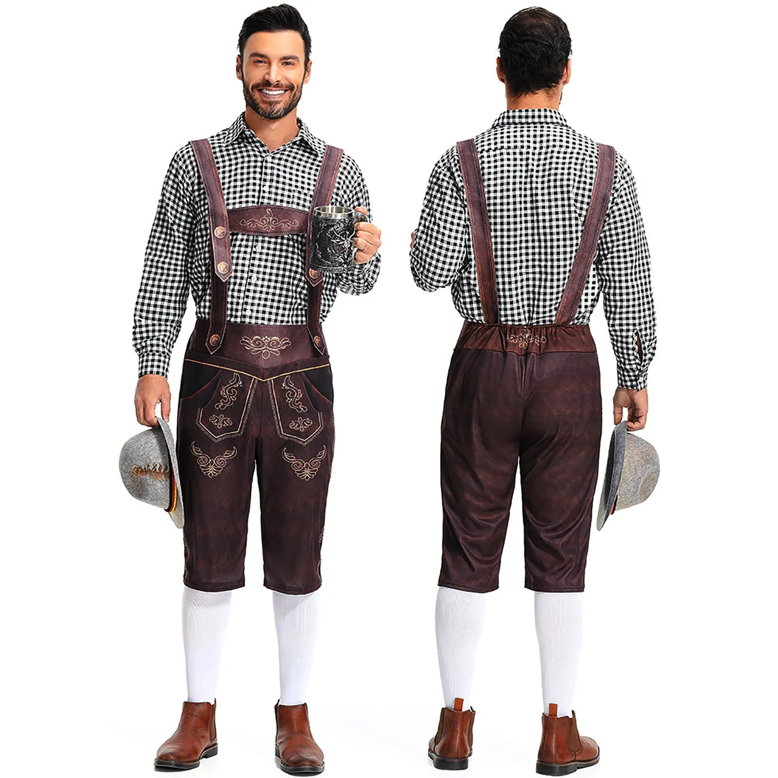 AlpenHo – Traditionelle Kinderlederhose mit Hemd & Stickerei