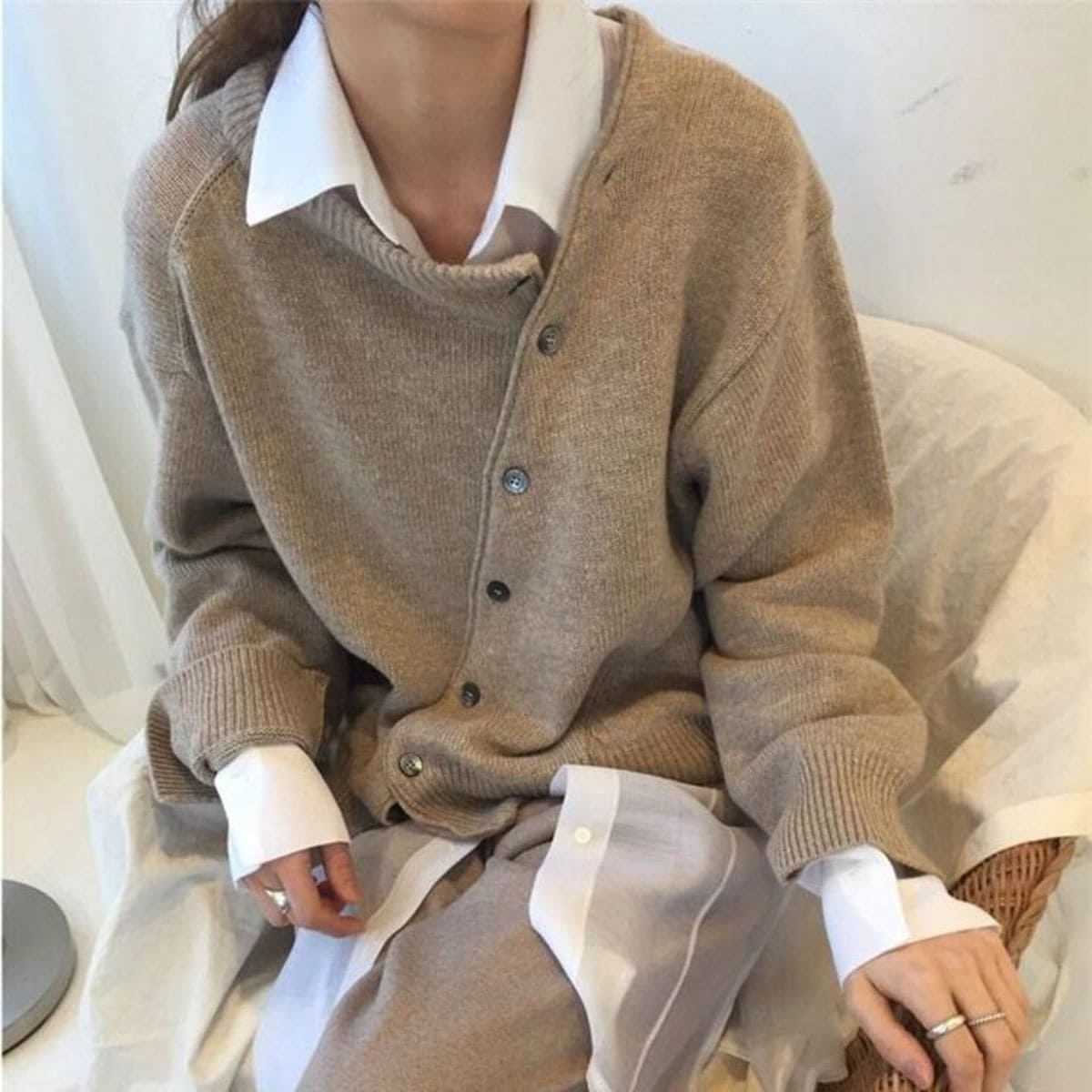 PureSoft – Kasjmirsweater med legende knaplukning