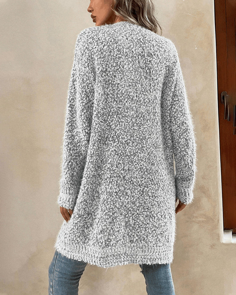 Schlichte Strickjacke in Uni-Farbe - Dell
