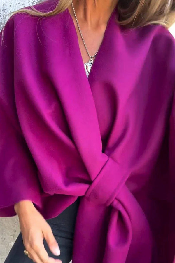 Waike Jacket - Lockere Cape-Jacke mit V-Ausschnitt für Frauen