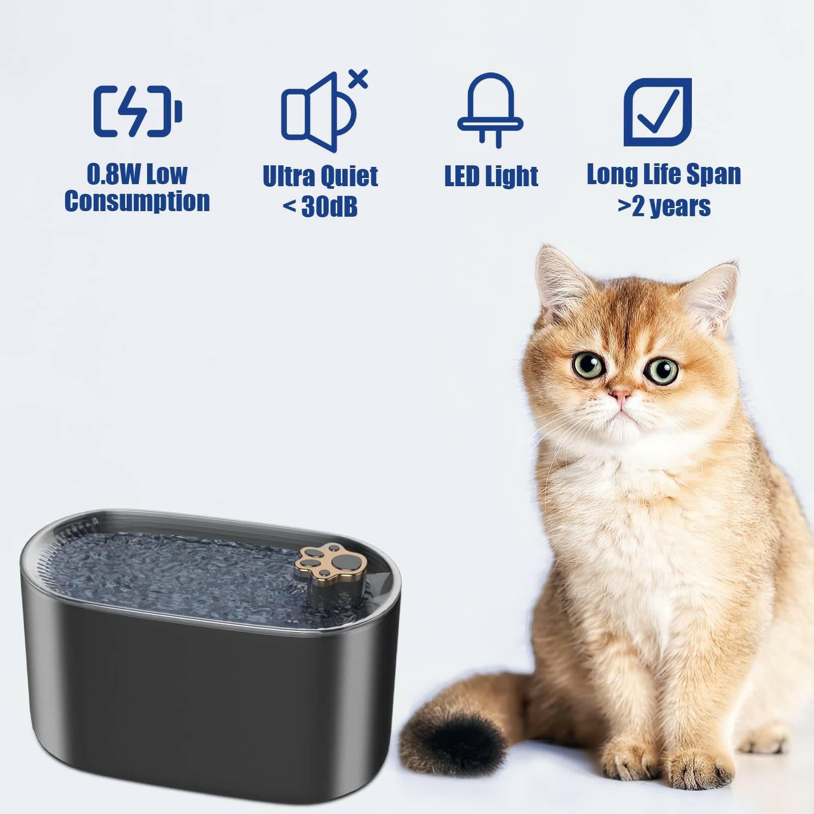 Devako Pet Ultra-leiser Wasserspender mit LED-Beleuchtung Wasserfontäne