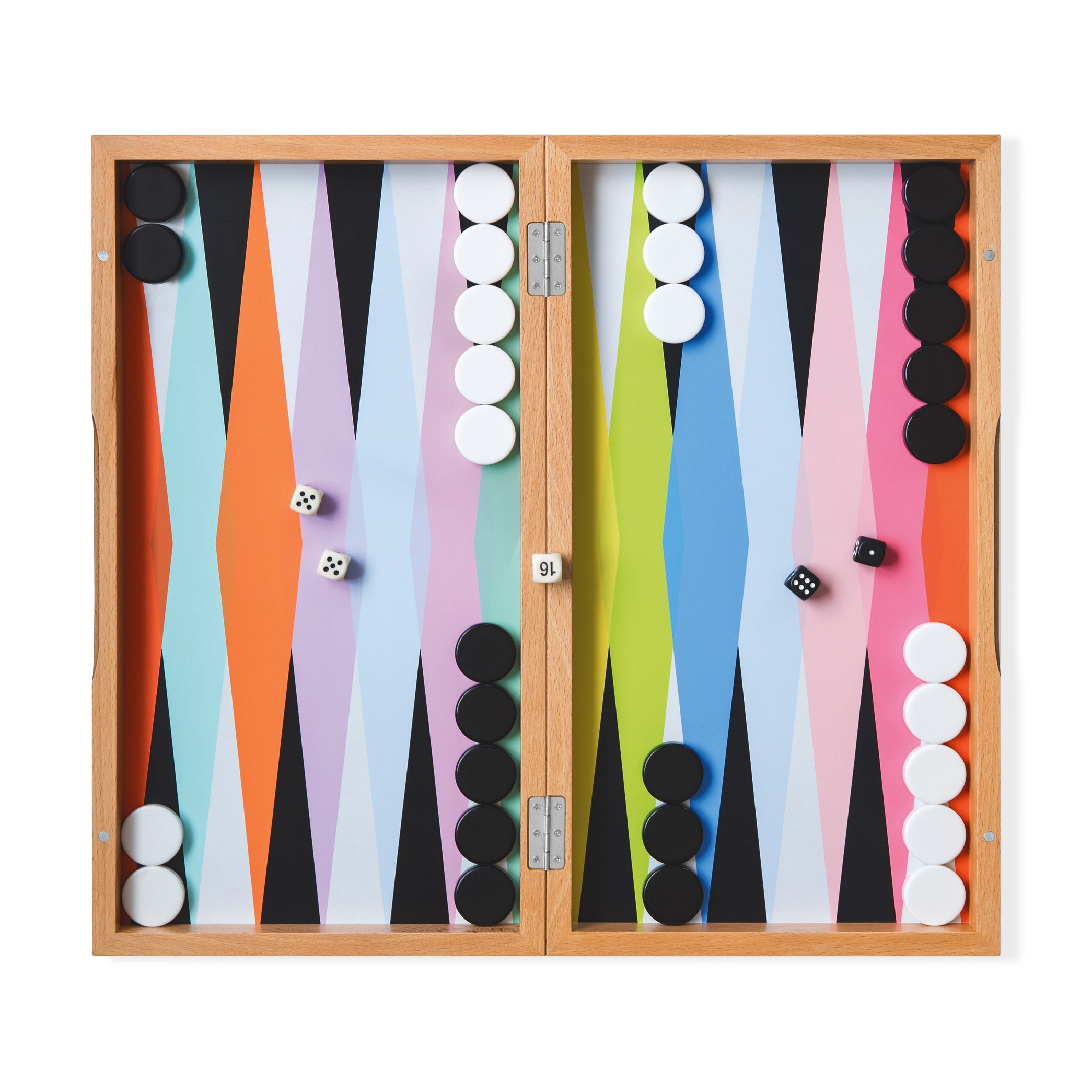 Ludoria – Backgammon sæt af bøgetræ med spillebrikker og terninger