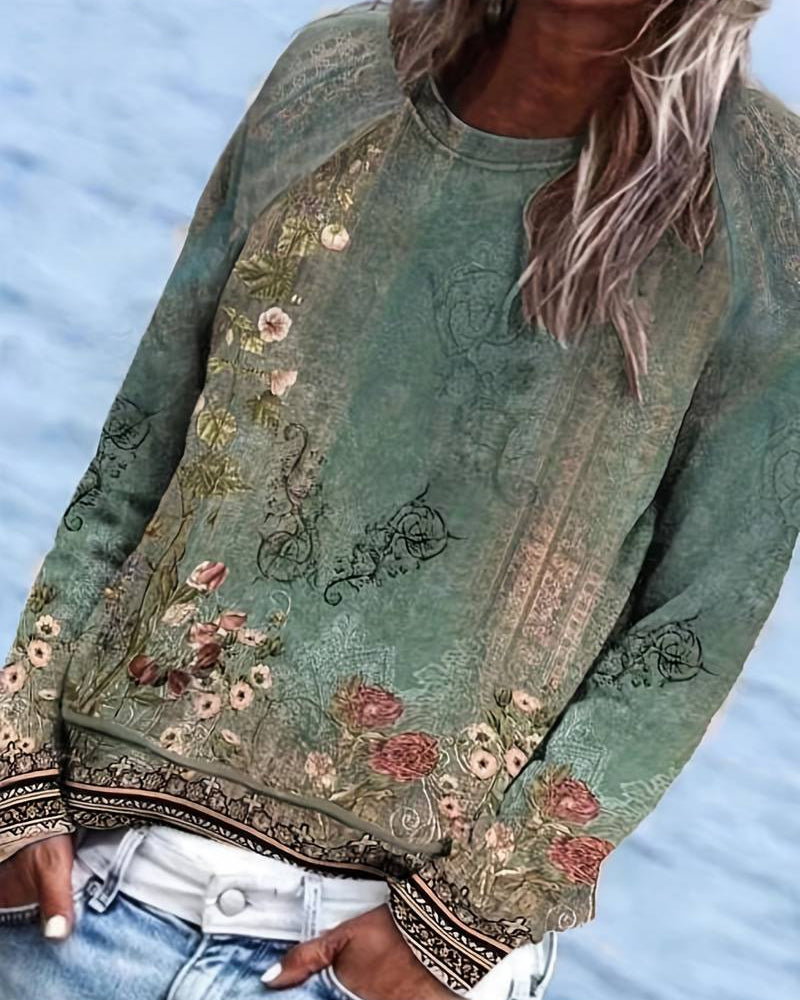 Amori - Langärmeliges Top mit Blumenmuster