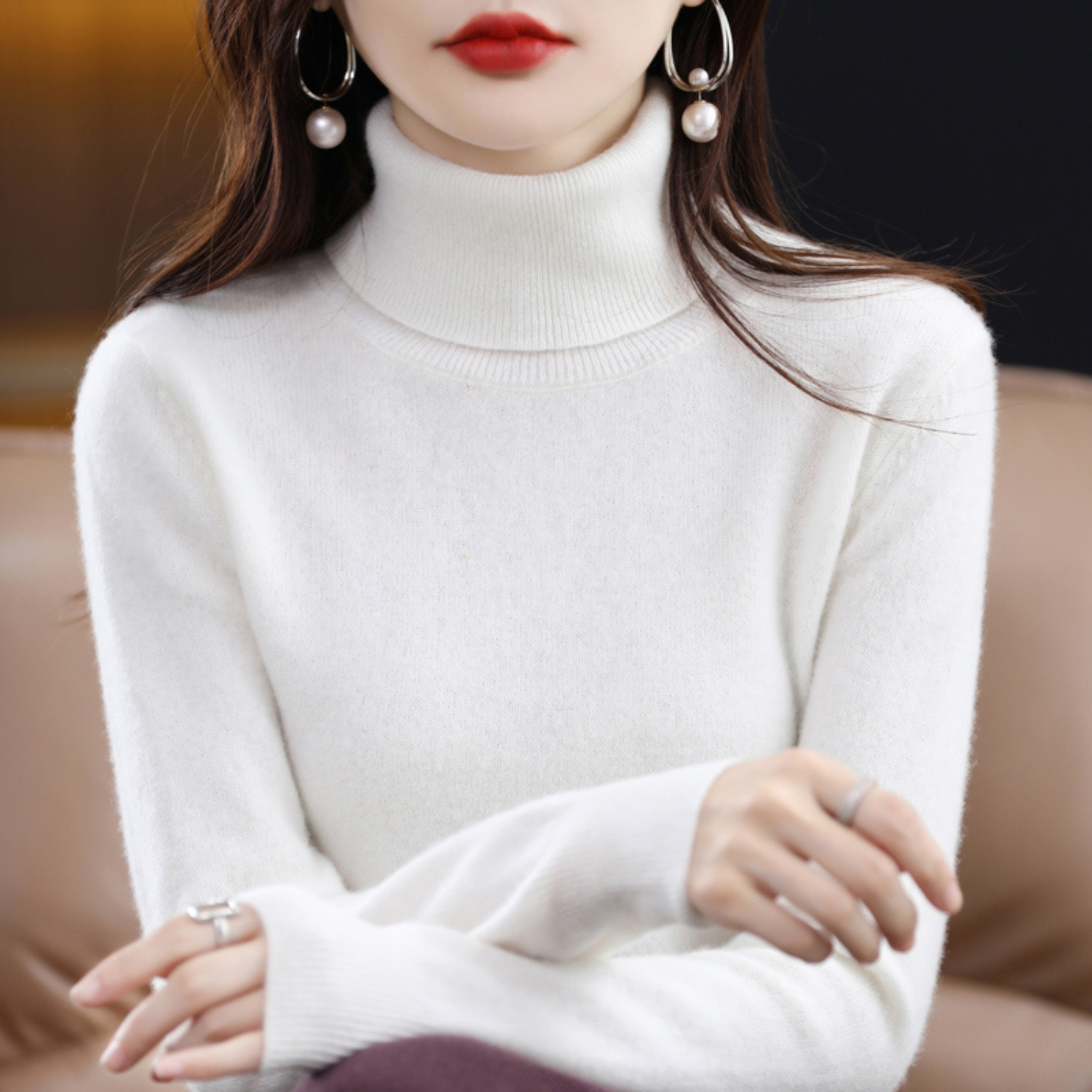 Elena Kaschmir rullekravepullover – luksuriøs, varm & stilfuld