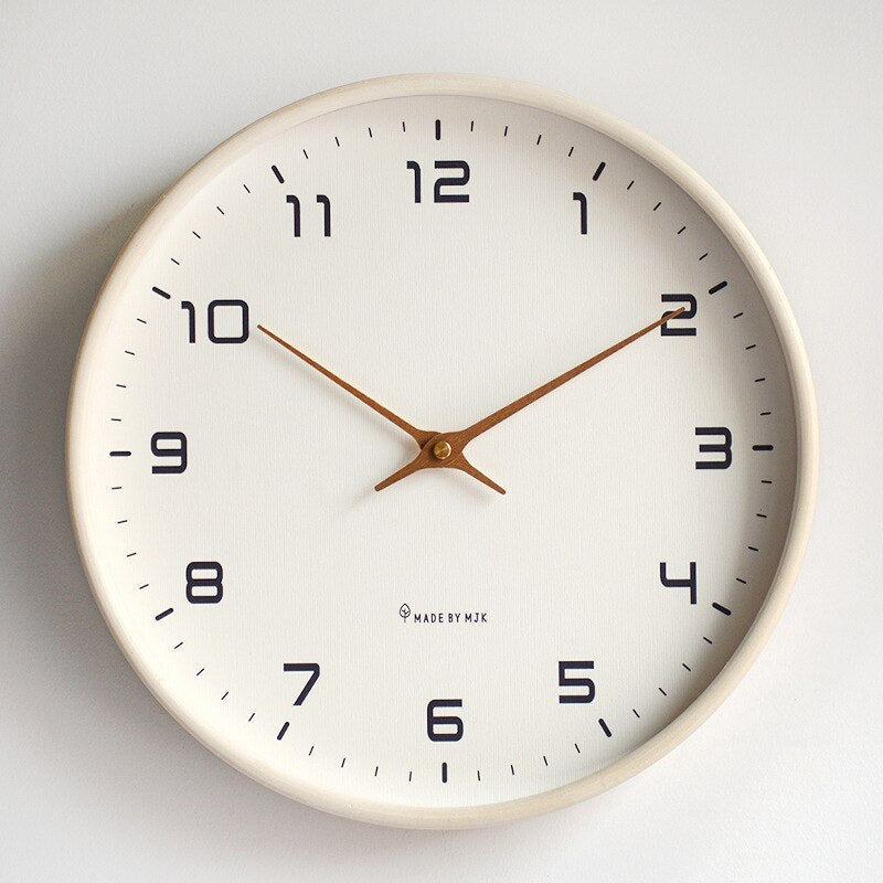 Holzwanduhr "Skandinavische Einfachheit" | Braun & Creme, 25x25 cm oder 30x30 cm