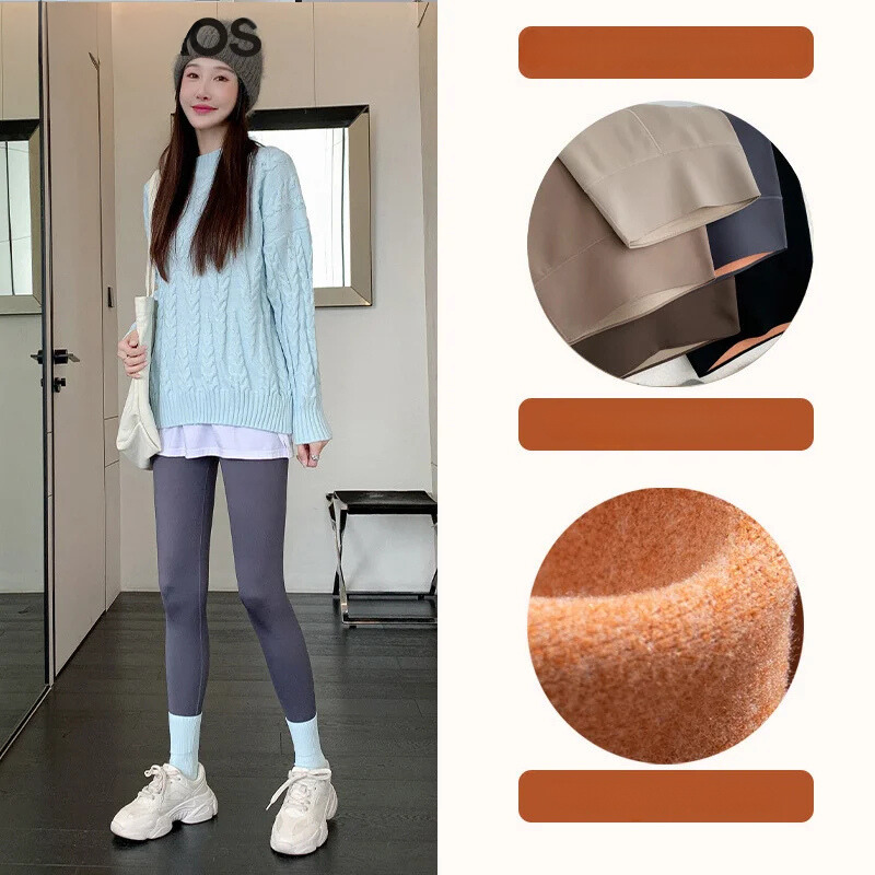 FleeceFit - Leichte Fleece-Leggings für Frauen mit hohem Bund