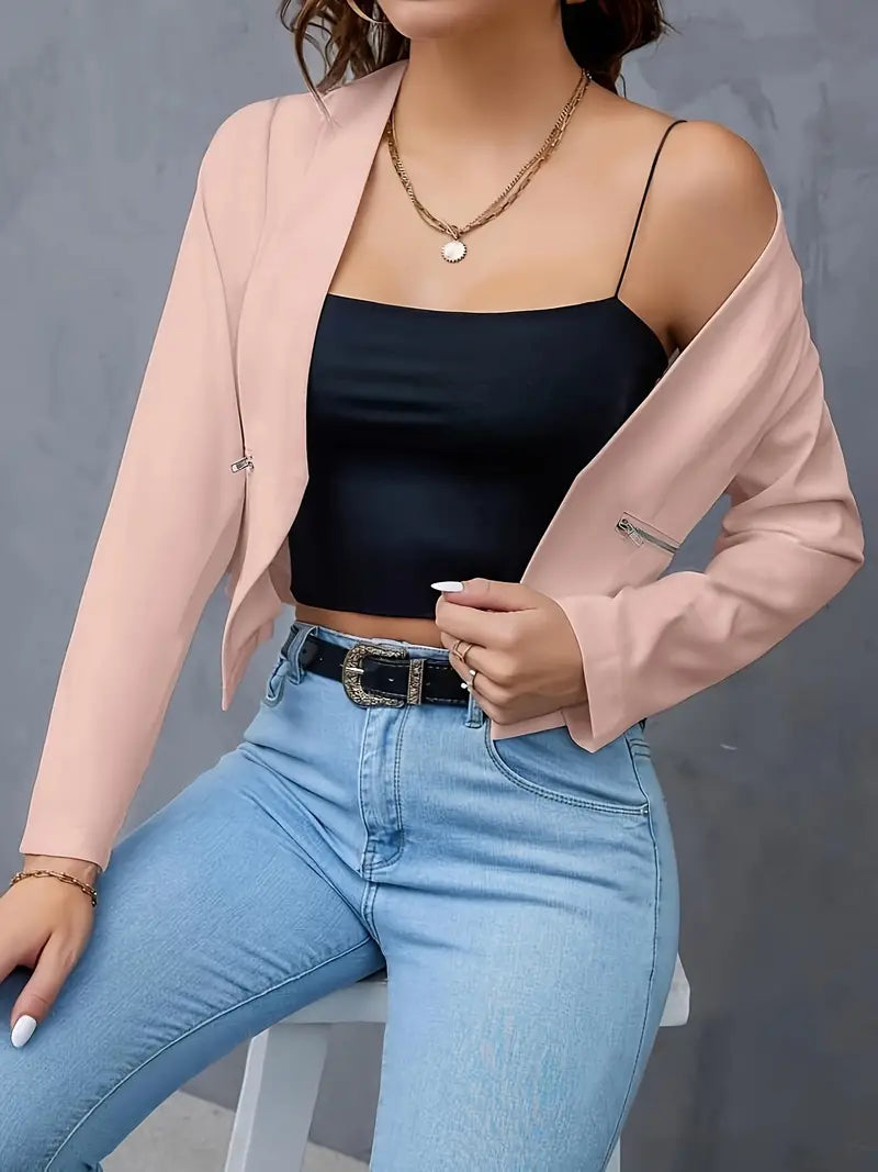 Unifarbener Damen-Crop-Blazer - Naira