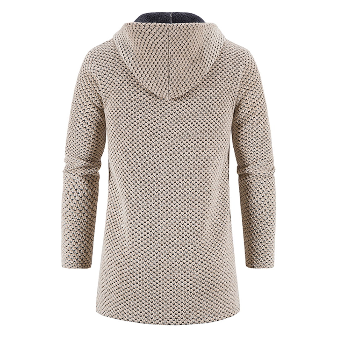 Stylische lange Strickjacke mit Kapuze für Männer - Pablo