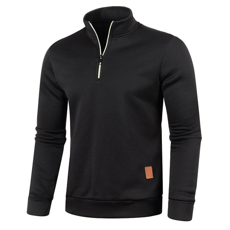 Maglione da uomo in maglia calda con collo a polo