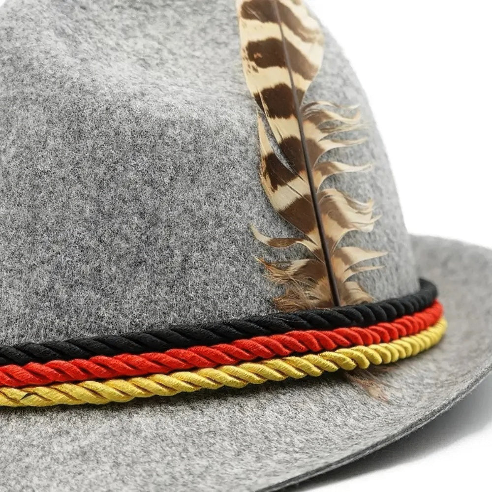 Devako Oktoberfesthut - Klassisches Design mit bunten Federn für festliches Flair