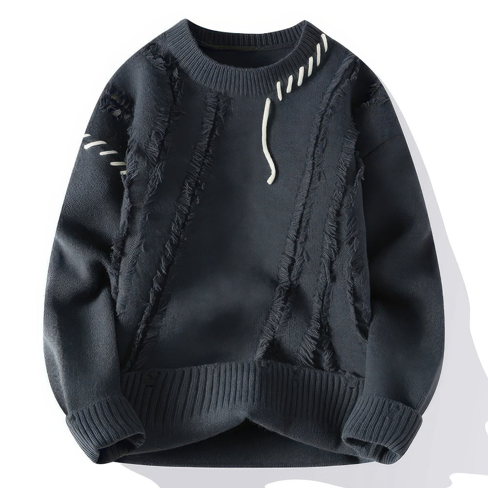 Maglione a collo alto da uomo patchwork - Articoli di moda unici e comodi