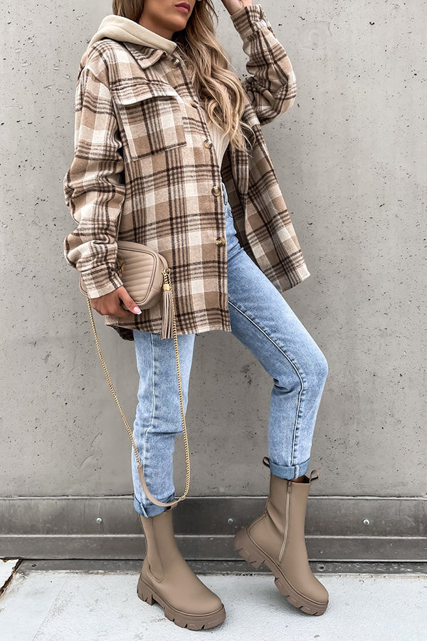 Wendolin Jacket | Schicke karierte Jacke mit Kapuze