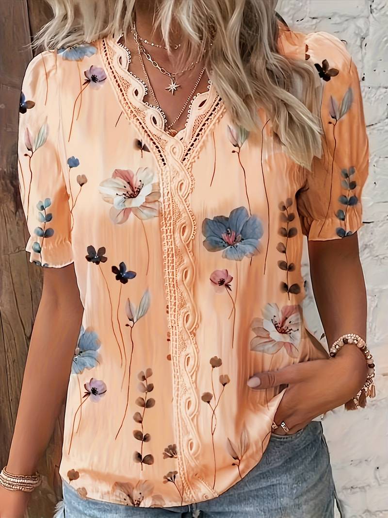 Aase - Damen-Pullover mit V-Ausschnitt und Spitze