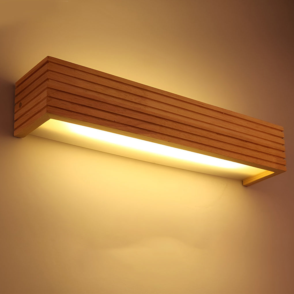 GlowWood - Rechteckige wasserdichte LED-Wandleuchte Nordisch Spiegelbeleuchtung
