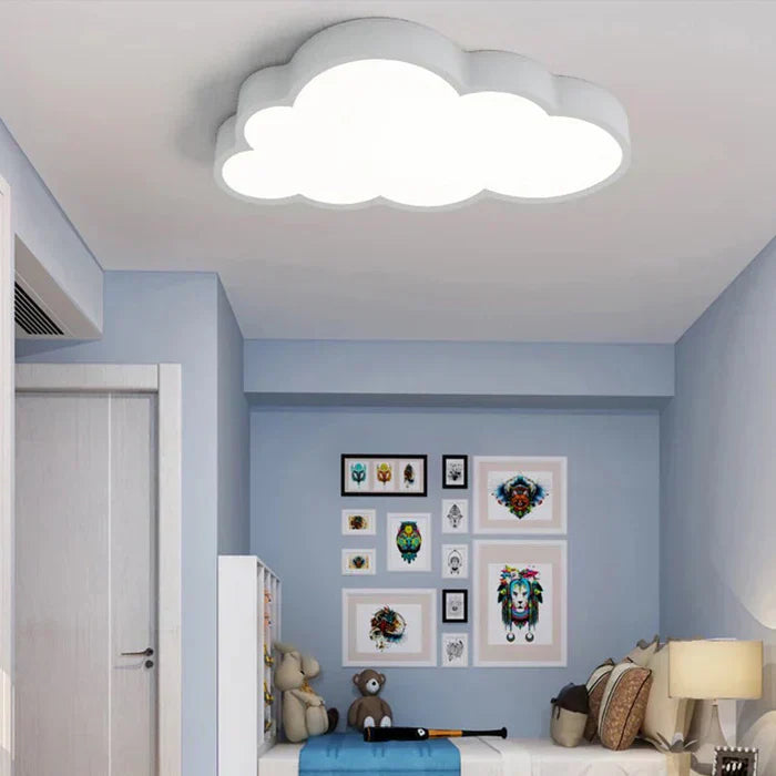 LumiCloud – LED børneværelsesloftlampe sky-design – varm hvid