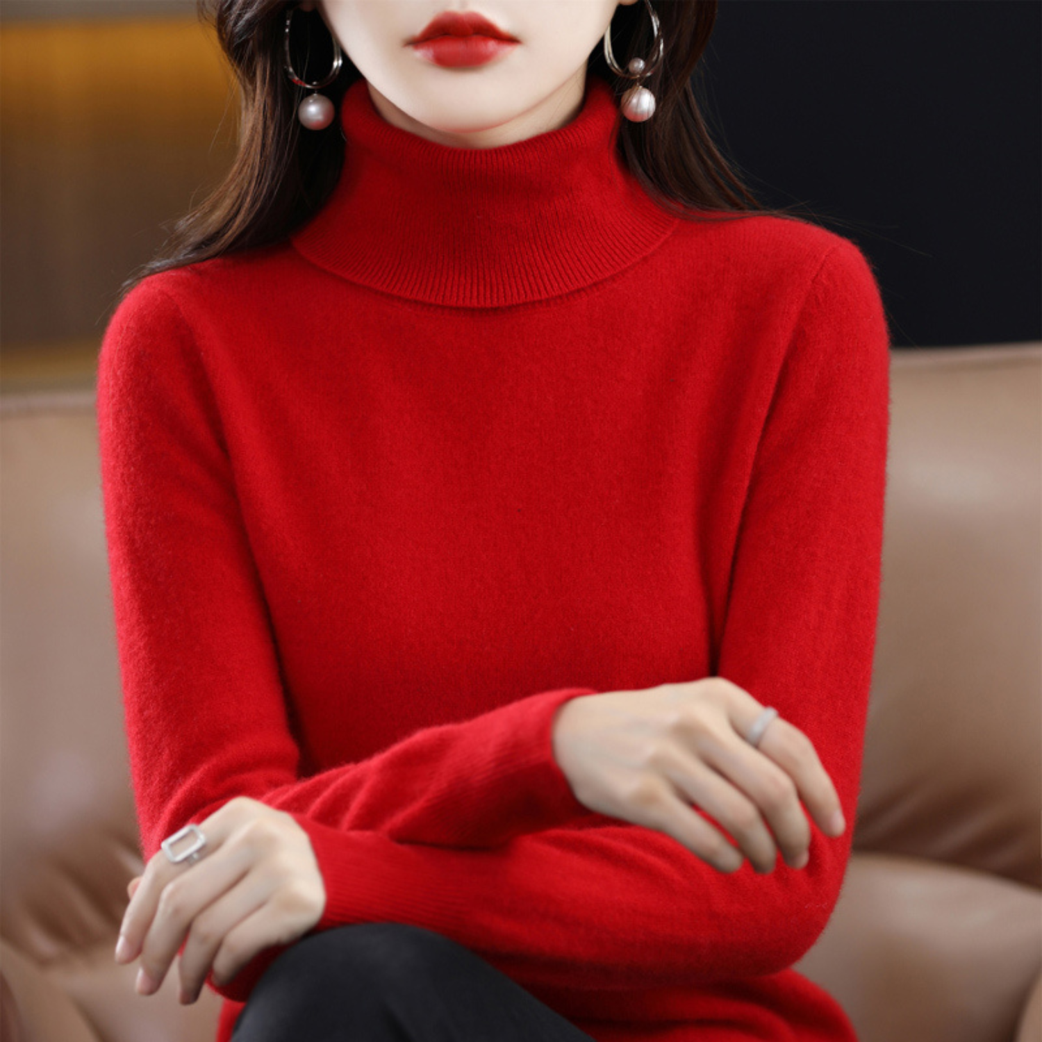 Elena Kaschmir rullekravepullover – luksuriøs, varm & stilfuld