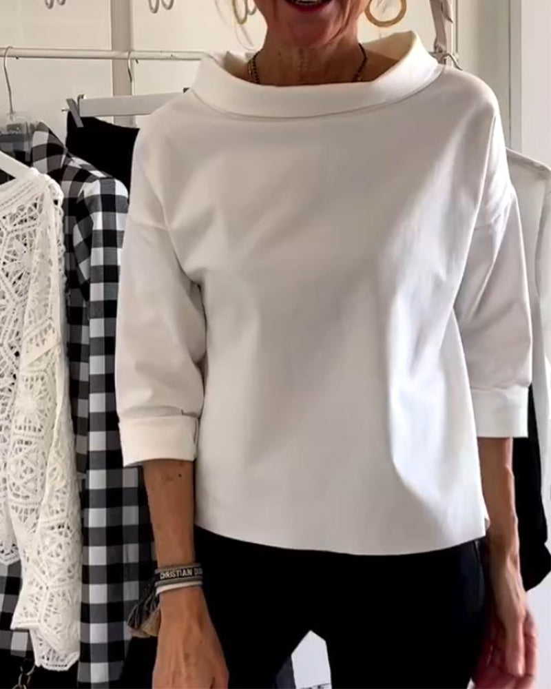 Weißes Netz-Top mit Revers – Zeitlose Eleganz neu definiert