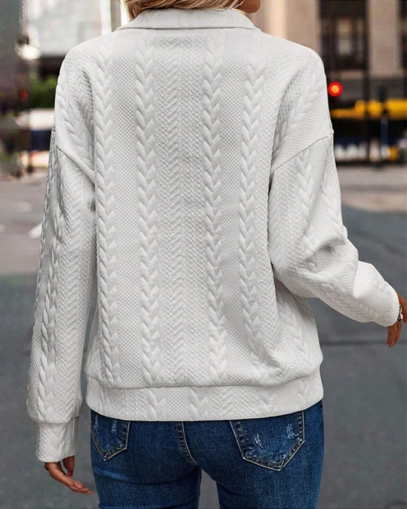 Unifarbener Pullover mit Reißverschluss - Elizi