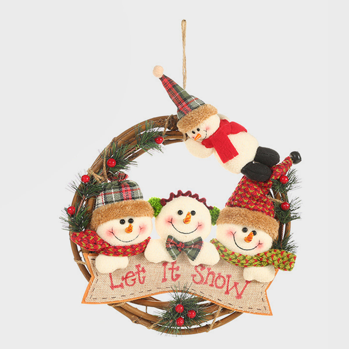 Poupée de Noël Couronne Ornement | Décoration de Noël festive