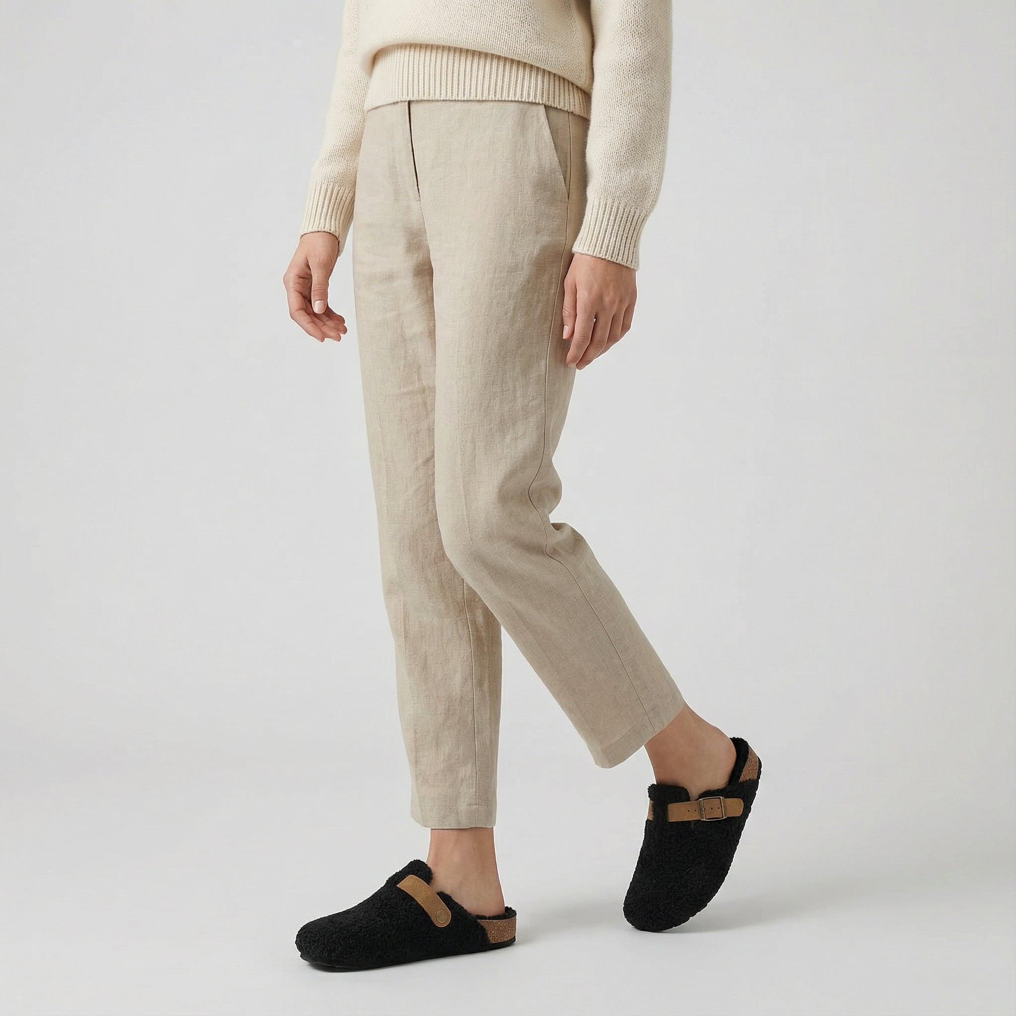 Pantofole da donna – Morbido materiale in lana d'agnello, suola antiscivolo e vestibilità comoda