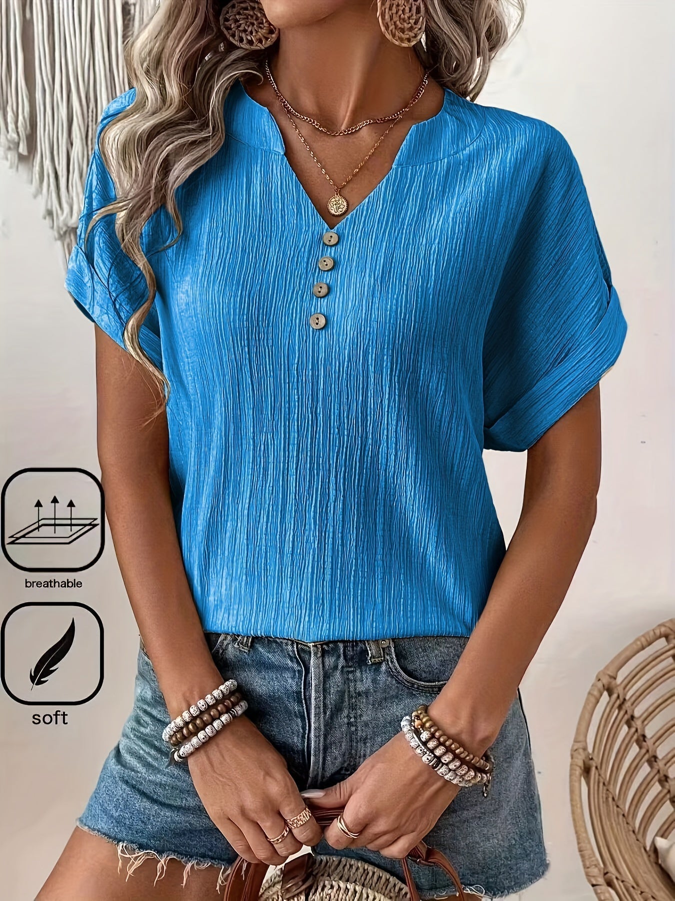 Aprikosenfarbene Bluse - Tess