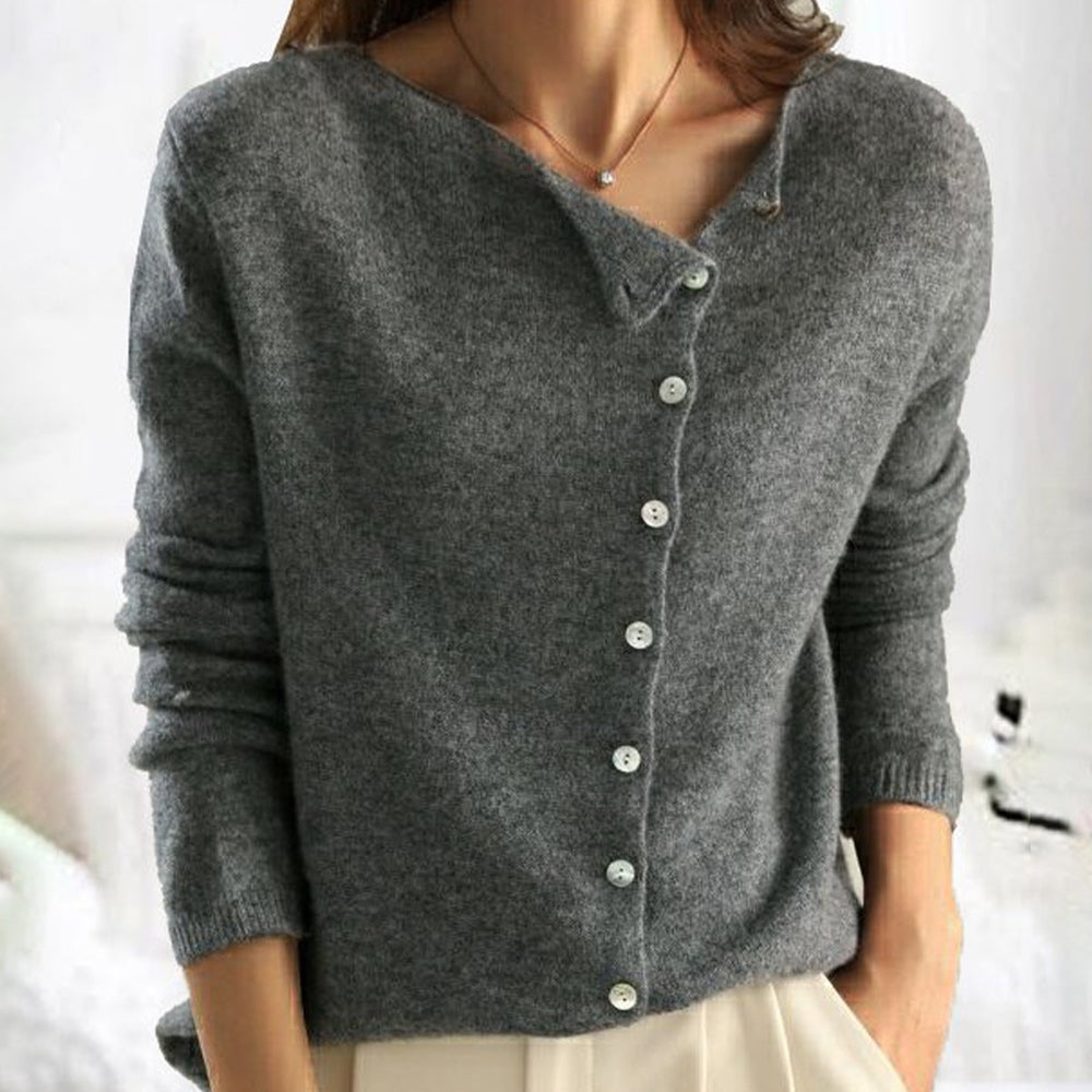 Modischer Pullover mit trendiger Knopfleiste - Herana