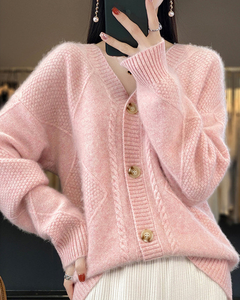Strickjacke mit geometrischem Rautenmuster - Devi