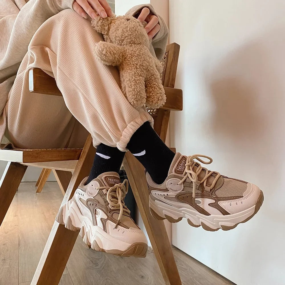 Abby - Modische und Gemütliche Plateau-Sneakers