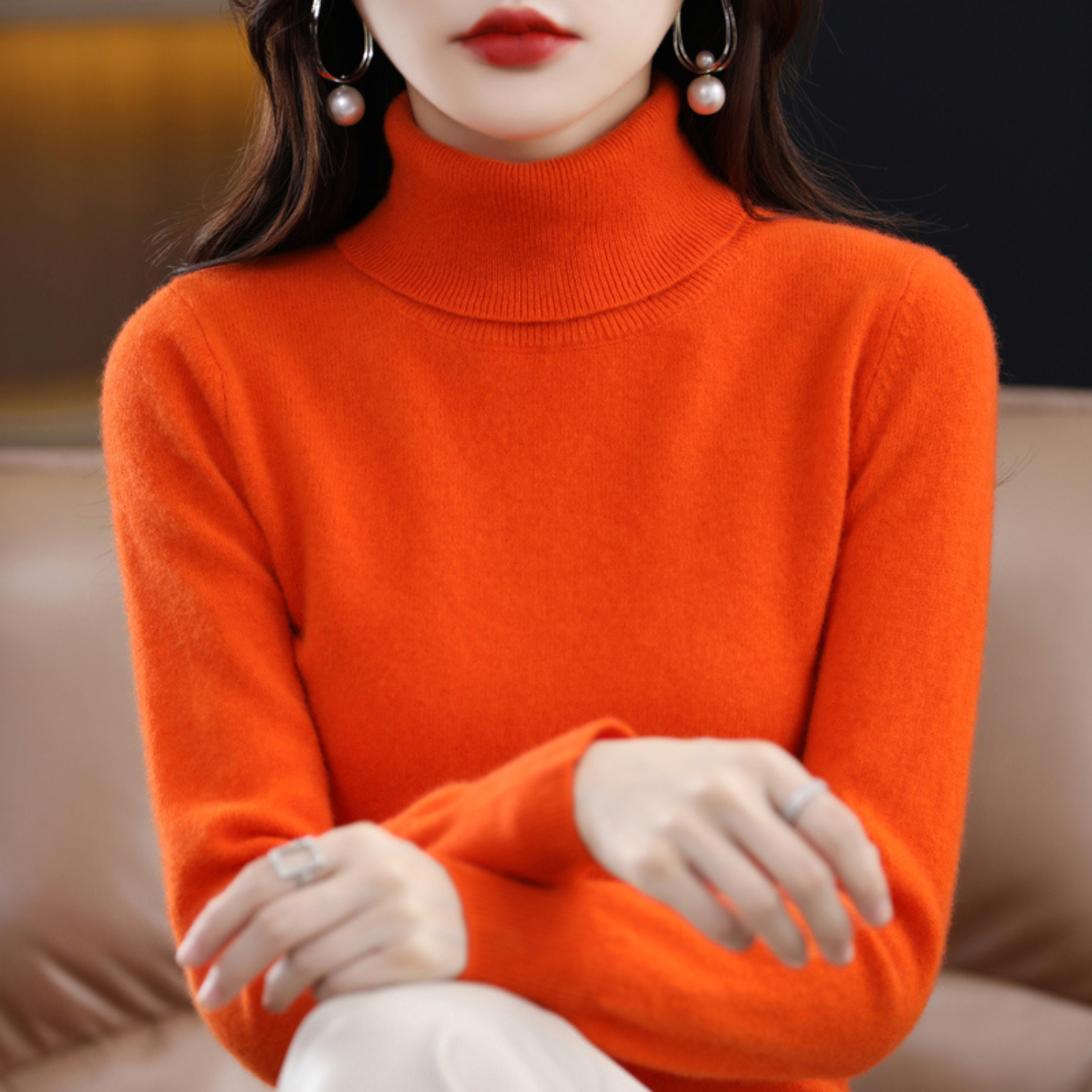 Elena Kaschmir rullekravepullover – luksuriøs, varm & stilfuld