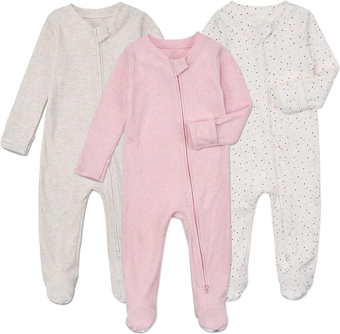 Pigiama per neonati con piedi e muffole - 3 pezzi