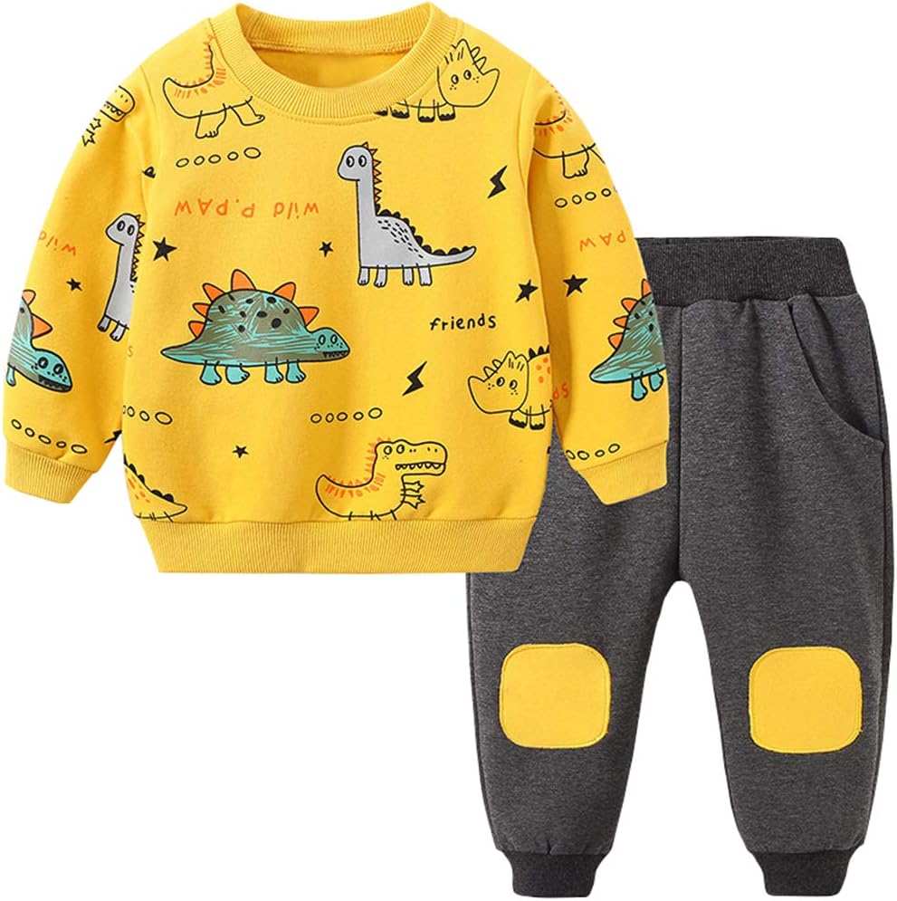 Set per bambini: completo abbigliamento ragazzo con stampa dinosauro