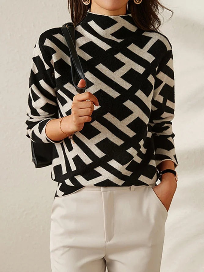 Devako Lisa- Smuk geometrisk sweater