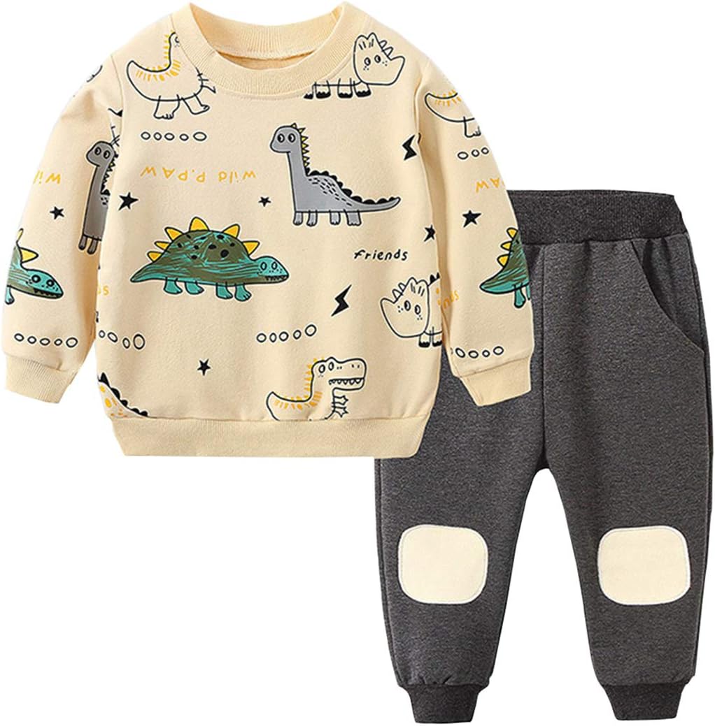 Set per bambini: completo abbigliamento ragazzo con stampa dinosauro