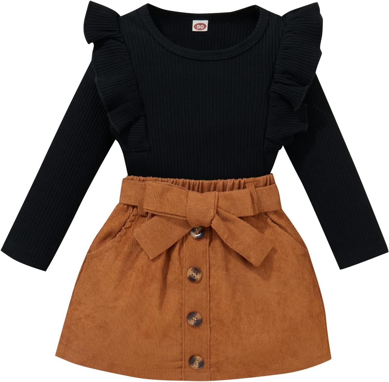 Set Invernale per Bambino - Maglione a Collo Alto e Gonna Lavorati a Maglia