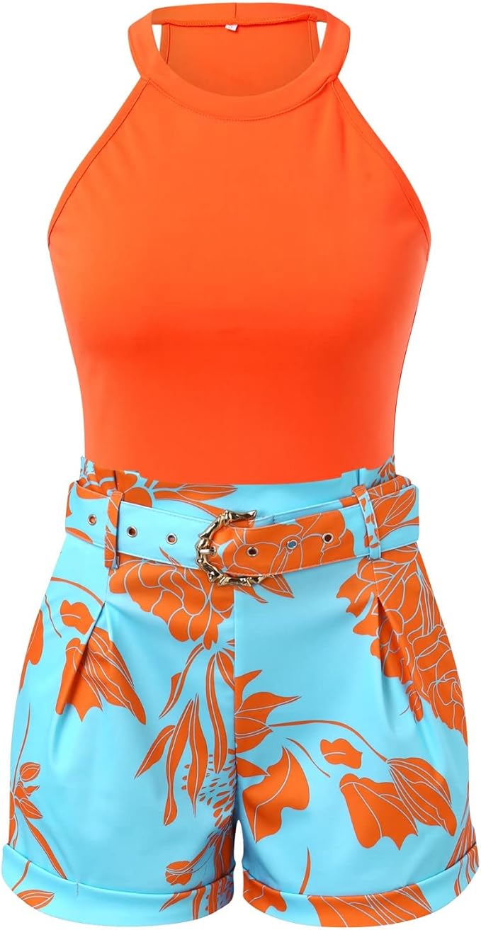 Auralia – Orange to-delt sæt til damer, sommerstil og elegance