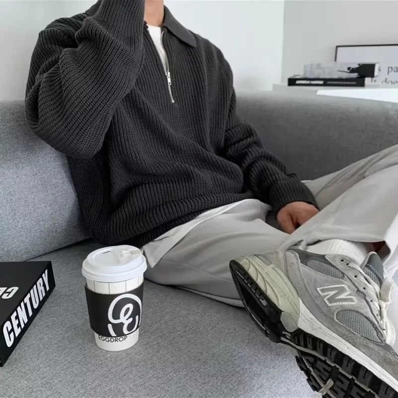 Yaniel pullover – herre pullover med lynlås, stilfuld og behagelig