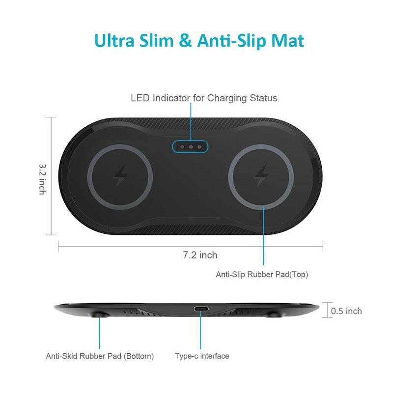 Devako Wireless Charger Duales Ladegerät für Mobiltelefone
