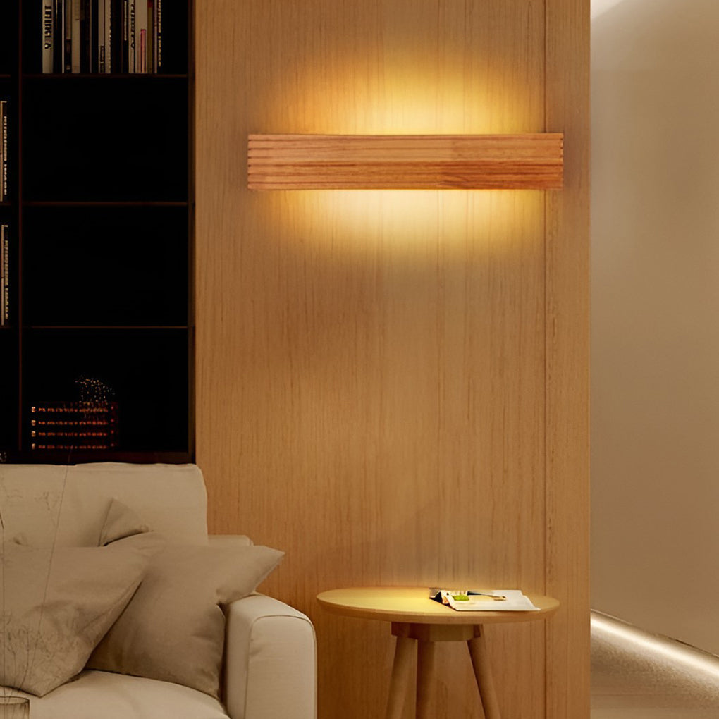 GlowWood - Rechteckige wasserdichte LED-Wandleuchte Nordisch Spiegelbeleuchtung