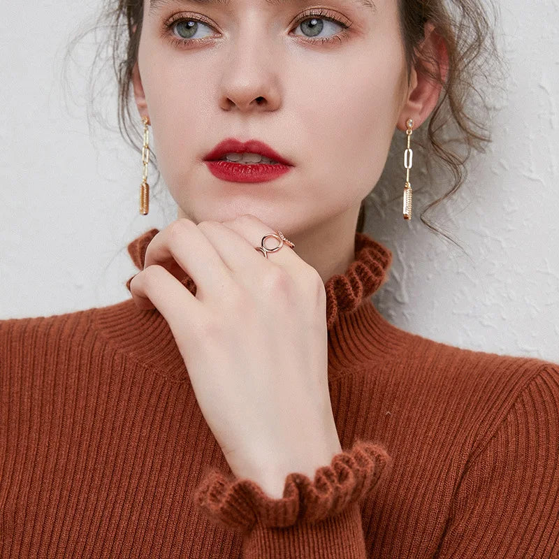 Laura – Maglione dolcevita donna in 100 % cashmere, elegante e morbido