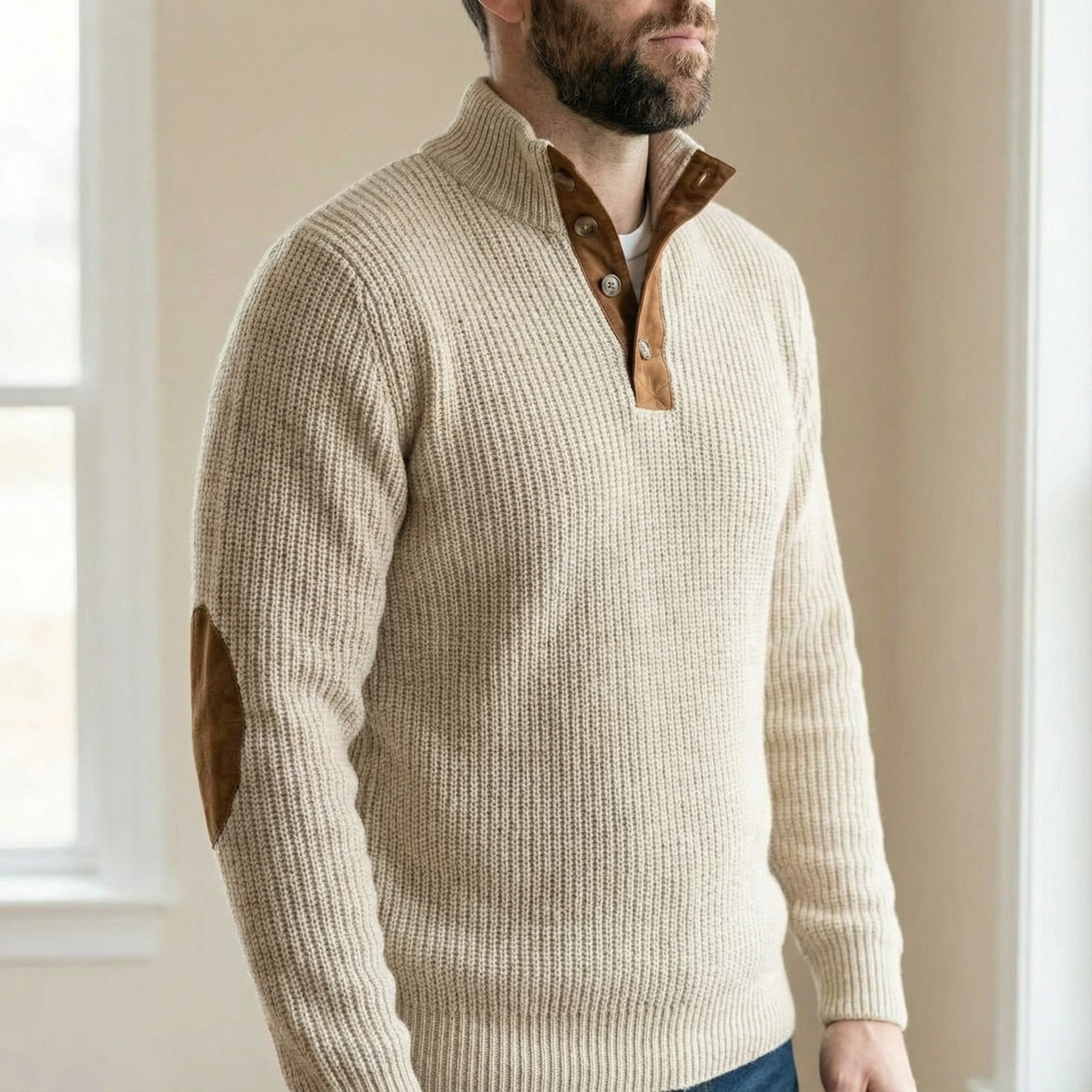 Herren Outdoor Pullover – Strukturierter Strick, Robustes Material & Bequemer Schnitt