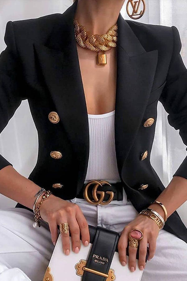 Wanya Blazer - Elegante blazer doppiopetto con bottoni dorati