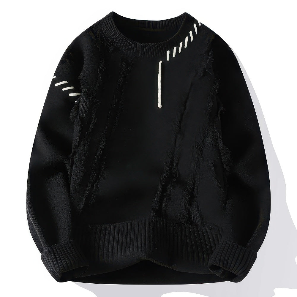Maglione a collo alto da uomo patchwork - Articoli di moda unici e comodi